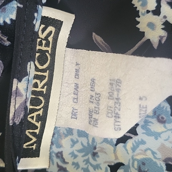 Maurices | 90s Vintage Navy + Blue Floral Mini Dress - Picture 7 of 7